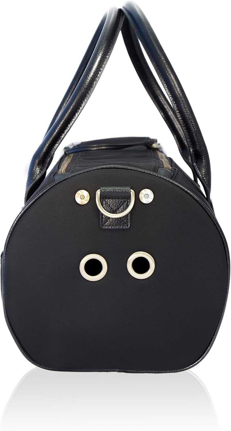 Airline Approved Pet Carrier, Dog Carrier, Cat Carrier with Removable Shoulder Strap and Cushion (Small, Black)