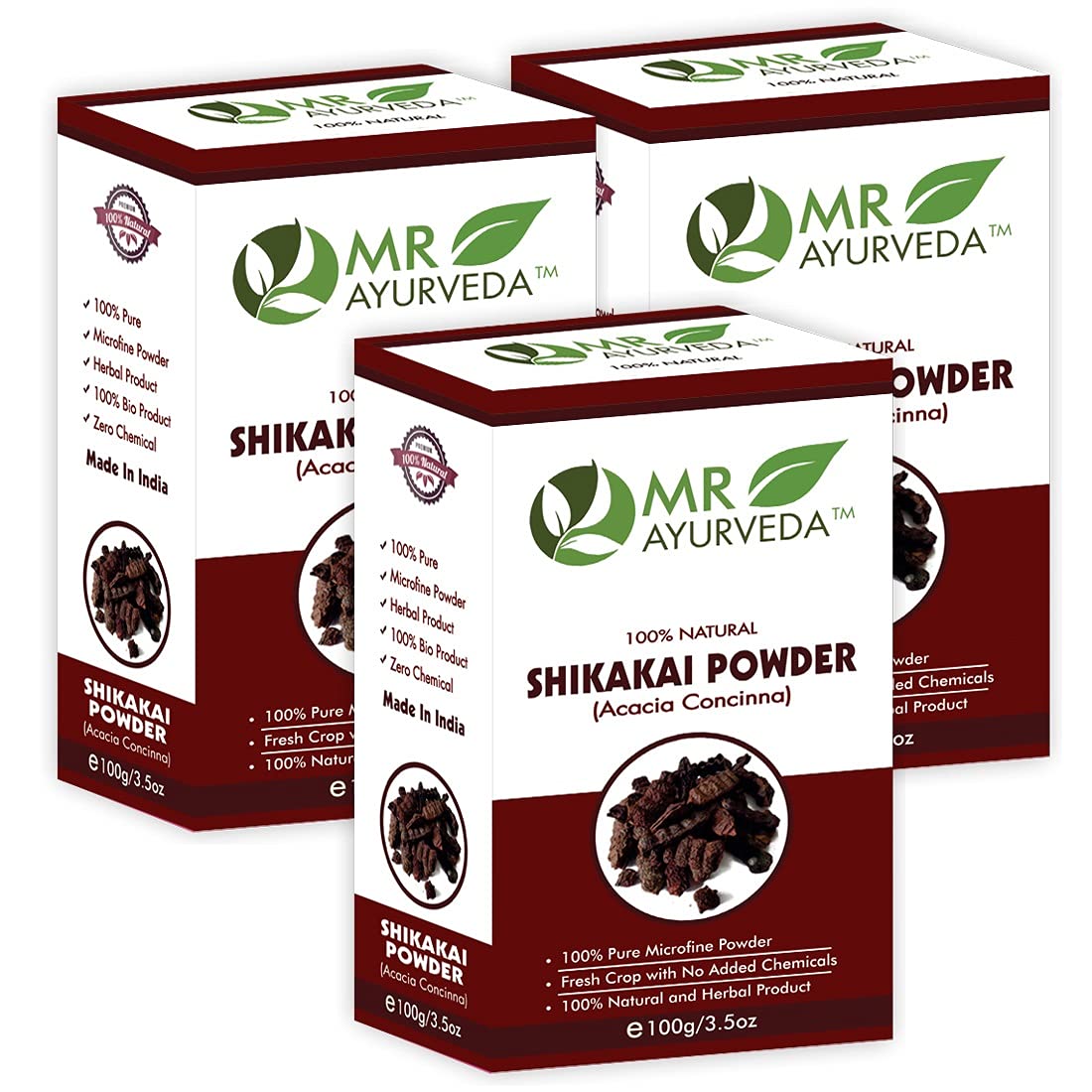 MR Ayurveda 100% Herbal Shikakai Powder | Shikakai Powder for Hair | Shikakai Powder Organic | Shikakai Powder for Skin | No Added Chemicals - Set of 3 (300 Grams)-image-23