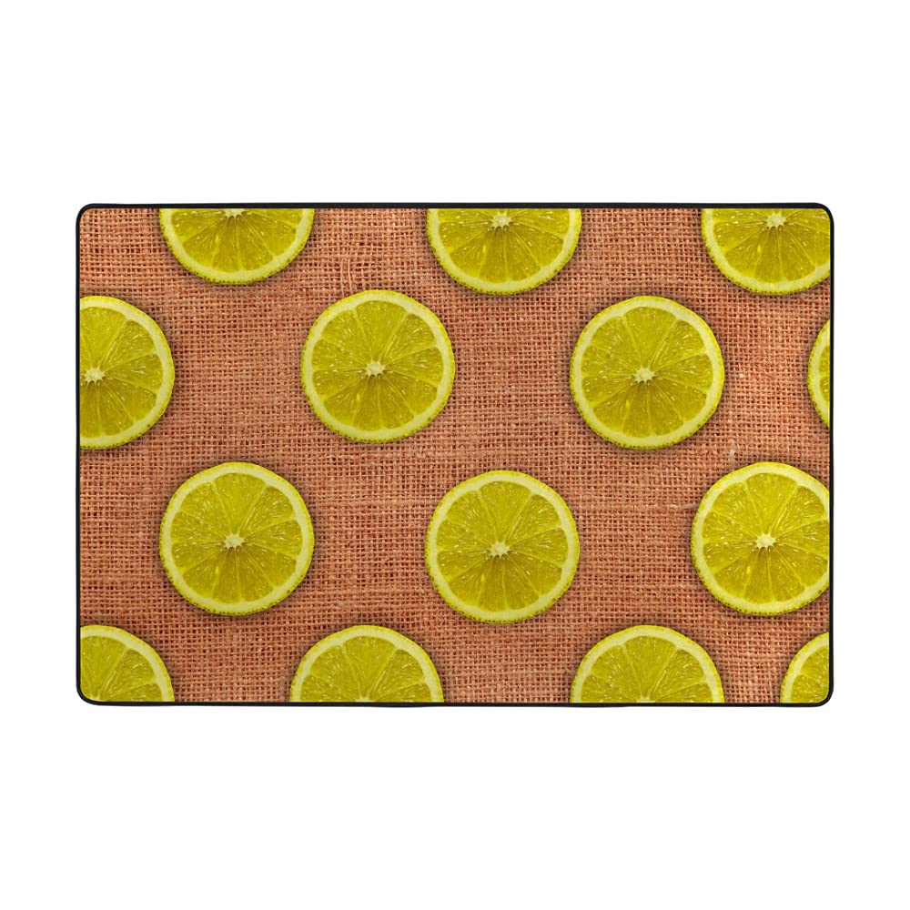 Tapis de sol super doux sans perte de poils en velours jaune 203x147 cm