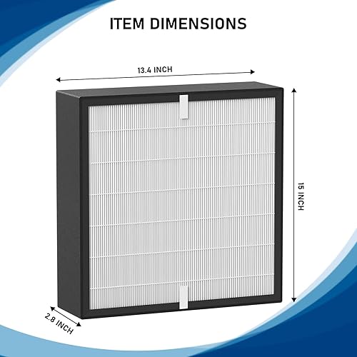 Miniatura 6 de FF50 - Filtro HEPA de carbono plateado FIT50 compatible con purificador de aire BreatheSmart FF50 FIT50 FF50-VOC, en comparación con la parte