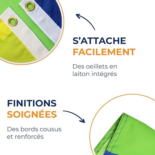 AZ FLAG - Drapeau Kabylie - 150x90 cm - Drapeau Kabyle - Algérie Berbère 100% Polyester Avec Oeillets Métalliques Intégrés - Pavillon 110 g - 5