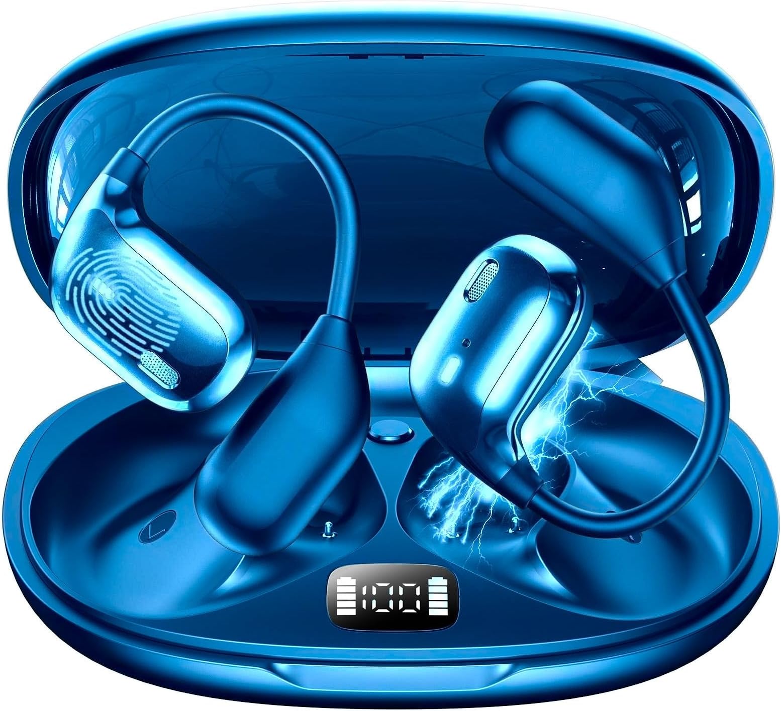 AI Real-Time Translation Earbuds | 2025 AI Translator Device with 144 Languages for iOS/Android | 3 in 1 Wireless Earbuds for Travel/Business/Learning(Blue)