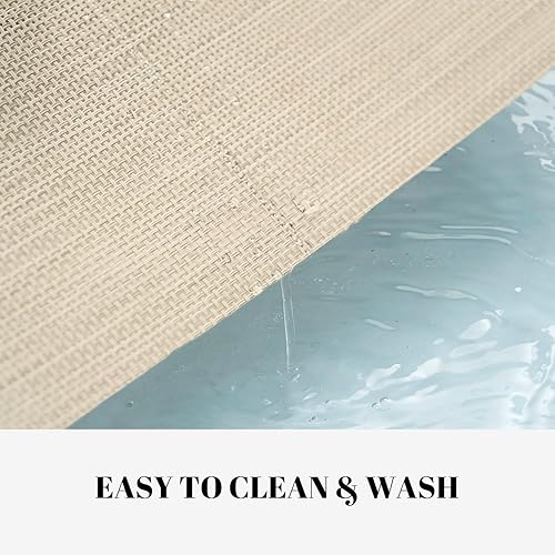 Miniatura 3 de Juego de 4 manteles individuales tejidos de vinilo y plástico para la mesa de la cocina para interiores y exteriores, lavables, manteles