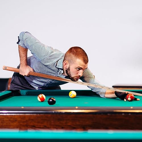 Miniatura 6 de HMQQ Taco de billar de una pieza de 58" con punta de cuero de 13MM, peso 20OZ, taco de billar, juego de palos de billar de 4juego de 6juego de 8