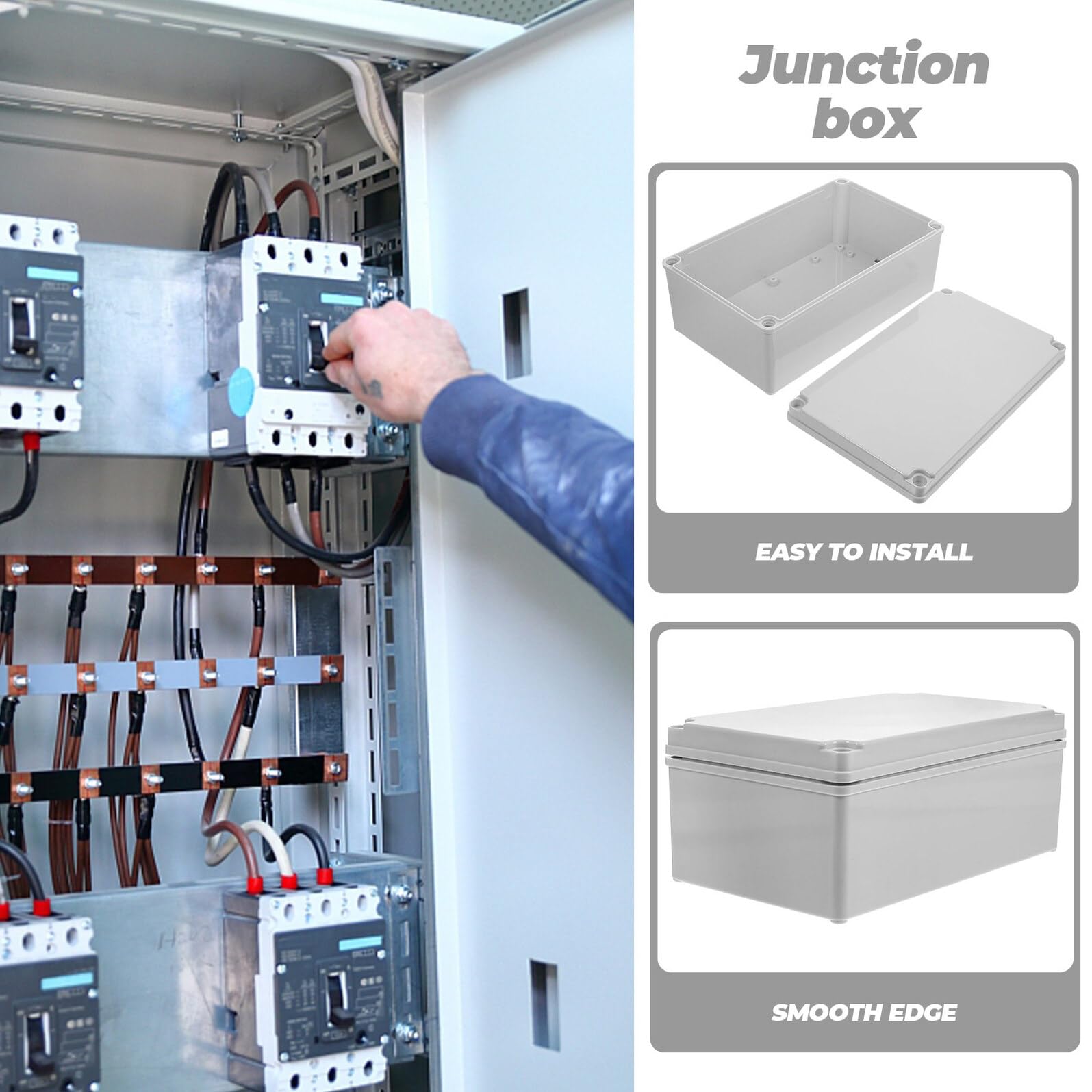 Baluue Scatola di Giunzione Elettrica Certificazione IP68 Bianco e in ABS Antipolvere Adatta per Uso Interno ed Esterno