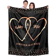 Ganeen Wedding Blanket Wedding Gifts for Couples 2026 Couple Blanket for Hubby and Wifey As Engagement, Anniversary, Marriage Gift to Bride Newlyweds Room Decor 60 x 50 InchRomantic,Black