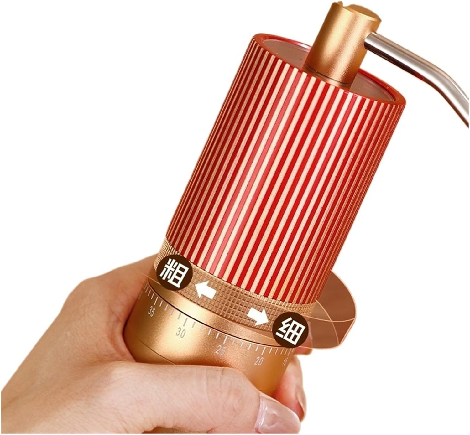 Manual Coffee Grinder 48MM Stainless Steel Cone Burr Compatible Portable Kitchen Making Tool(Golden)