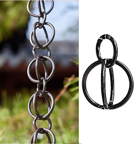 EliteBloom Aluminum Alloy Rain Guide Chain Rain Downspouts,Ringcourtyard Garden Rain Catcher Chain for Homestay Villa,Aluminum Alloy-26m85ft