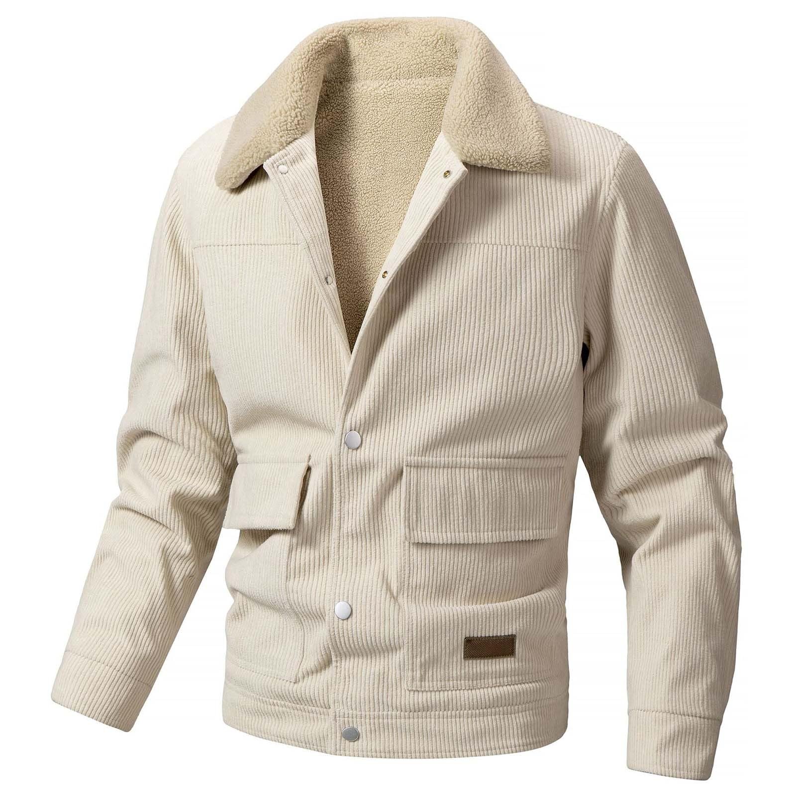 Giacca Running Uomo Elegante Elegante Elegante Giacca Calda Uomo Confortevole Inverno Per Velluto A Costo Versatile Casual Foderata In Pile Spesso