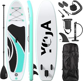 RONGJJ Inflatable Stand Up Paddle Board, Stand Up Paddle Boards, With Air Pump, Fin, Removable Fin, Premium Leash & Backpack For Youth & Adult