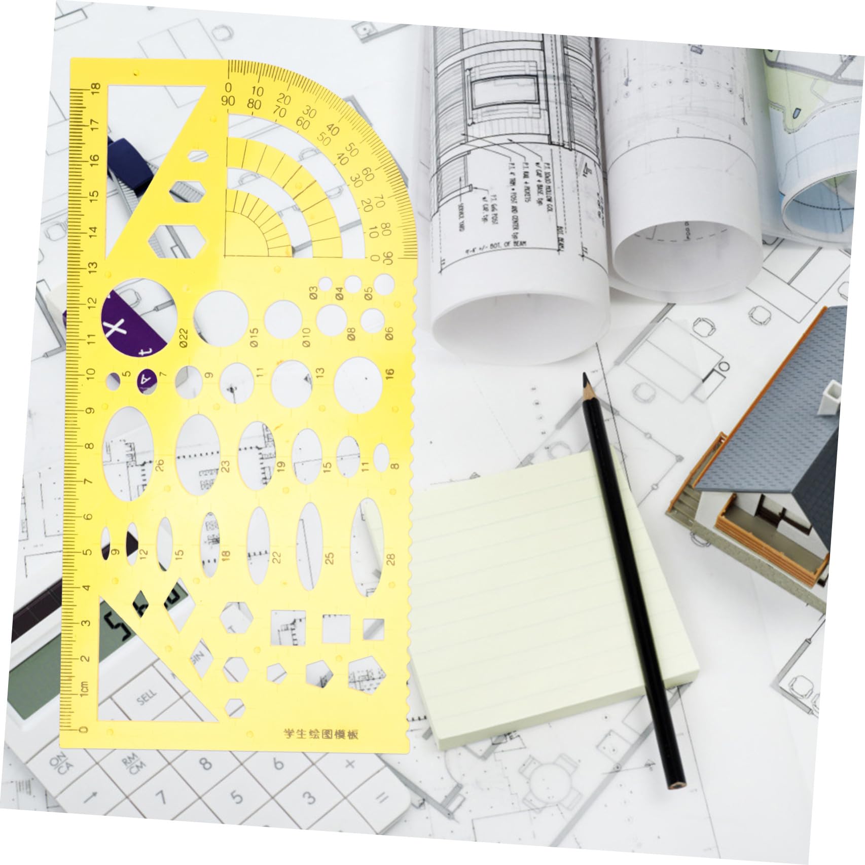 ARTIBETTER 4 Sätze Geometrisches Schablonen Teiliges Zeichentool für Architektur Präzise Formen für Zeichnungen und Innenarchitektur