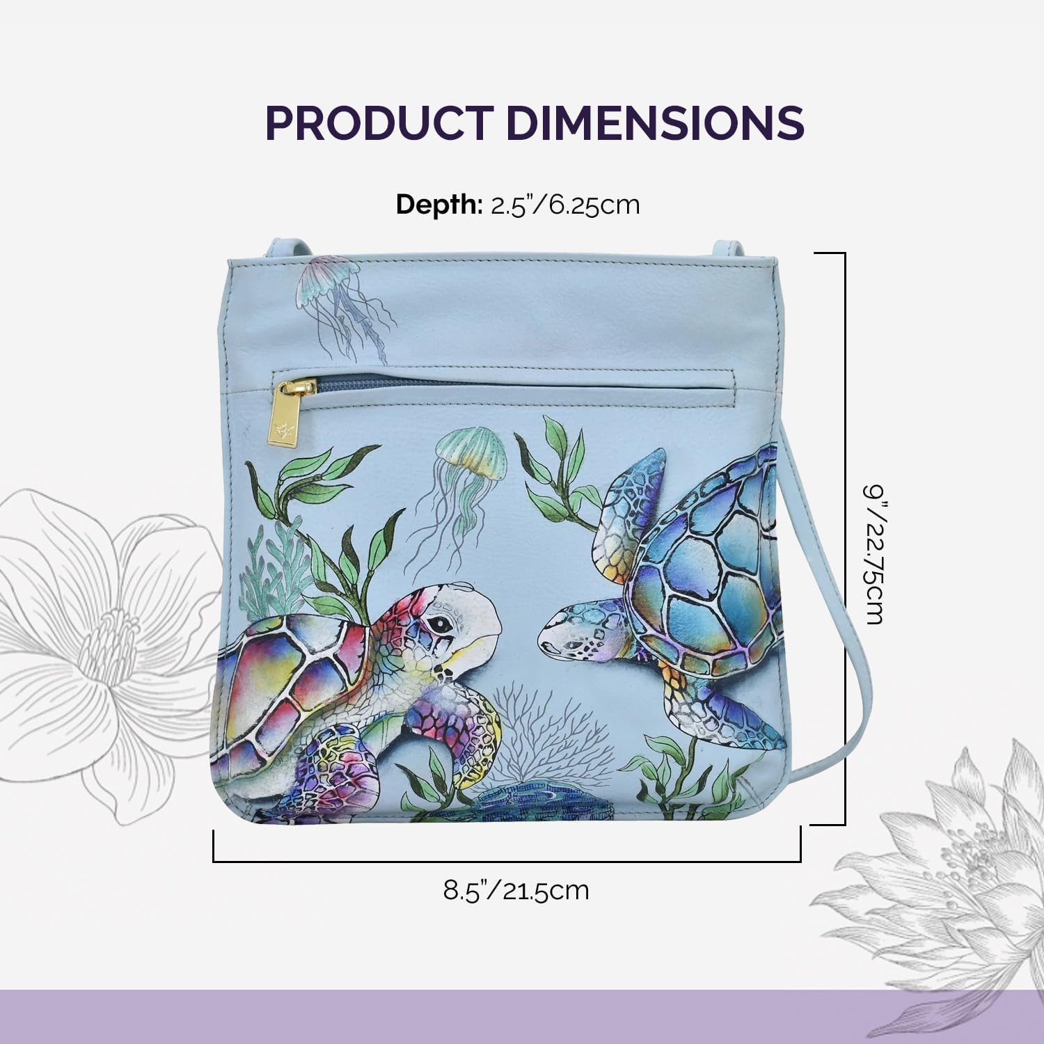 Anuschka Women's Slim Crossbody With Front Zip - 452