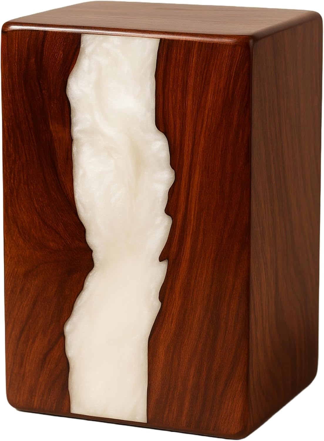 Wooden Urn for Human Ashes Adult Male Handcrafted Wooden Cremation Urns for Human Ashes & Pet Remains Rosewood & Resin Decorative Funeral Urns ((Keepsake - 5" Hx4 W (20 Cu/in))