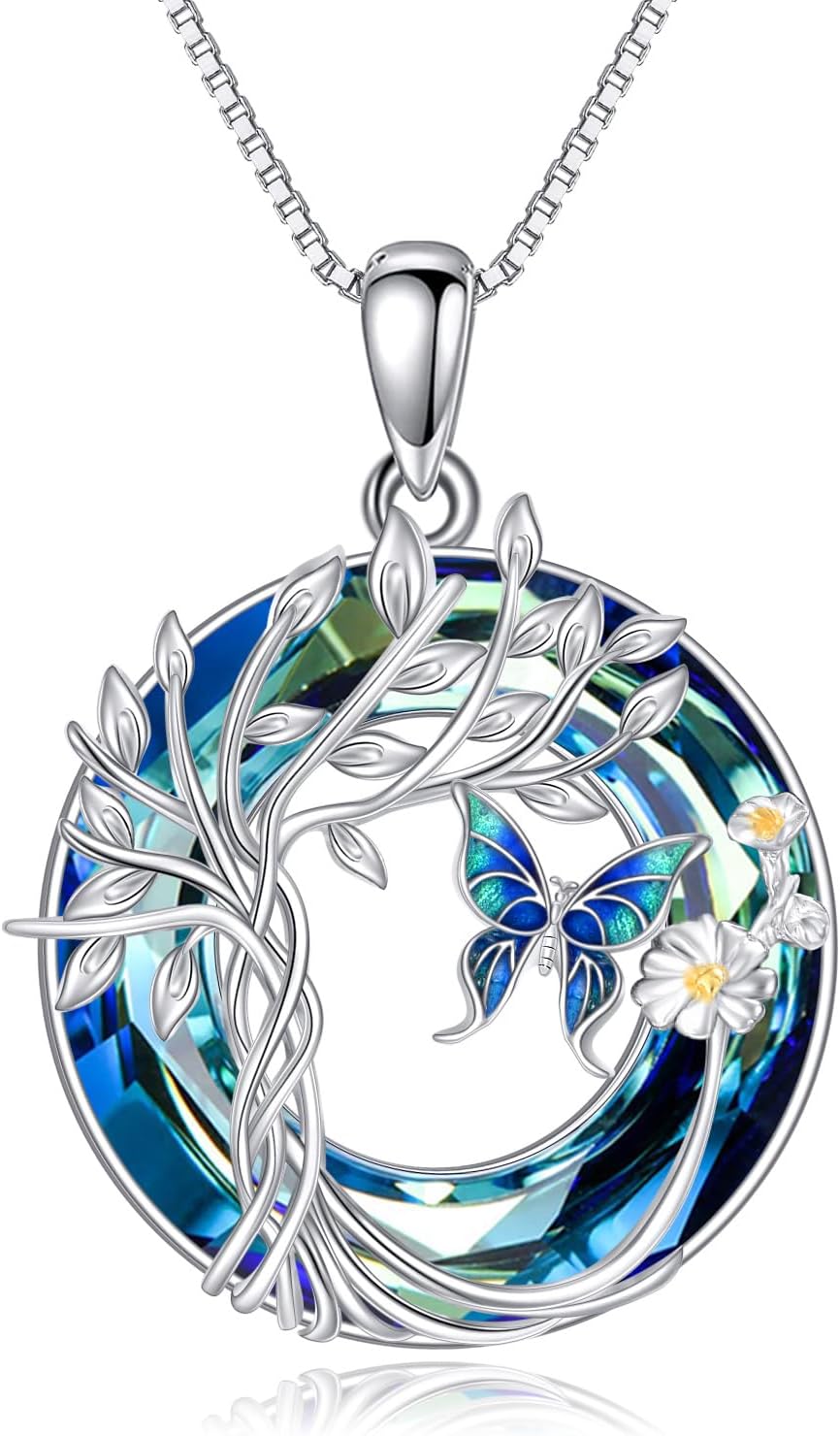 Animals Necklace for Women S925 Sterling Silver Cat/Turtle/Flamingo/Panda/Fox/Hummingbird Crystal Pendant Necklaces Jewelry