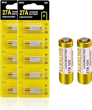 G27A MN27 CR22 A27 12 Volt Alkaline Battery,27A 12V Battery 10 Pack,27A 12V Battery for Remote, Key Fobs