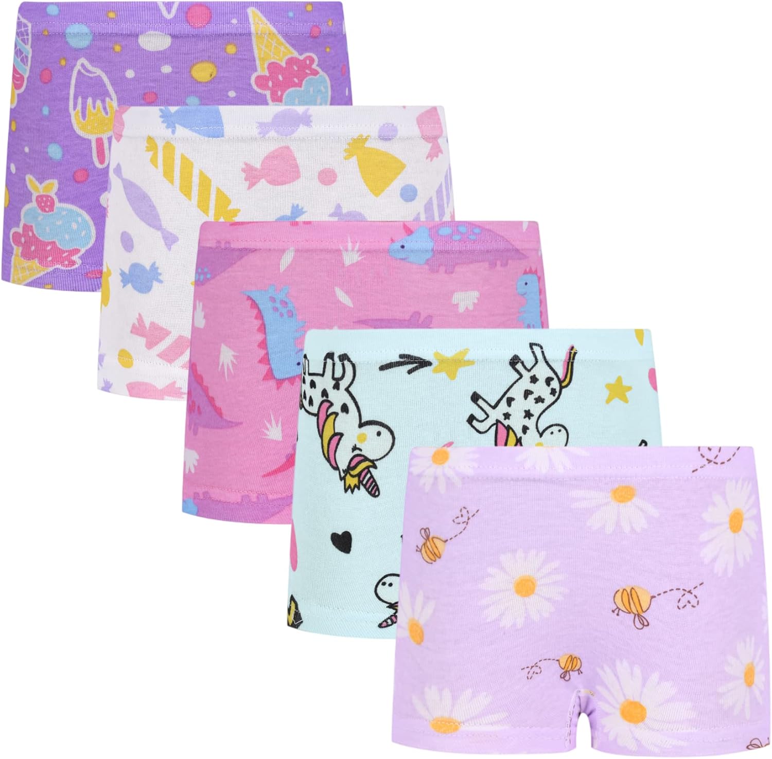 Girls Boyshort Hipster Panties Cotton Panty Underwear (5 Pack)