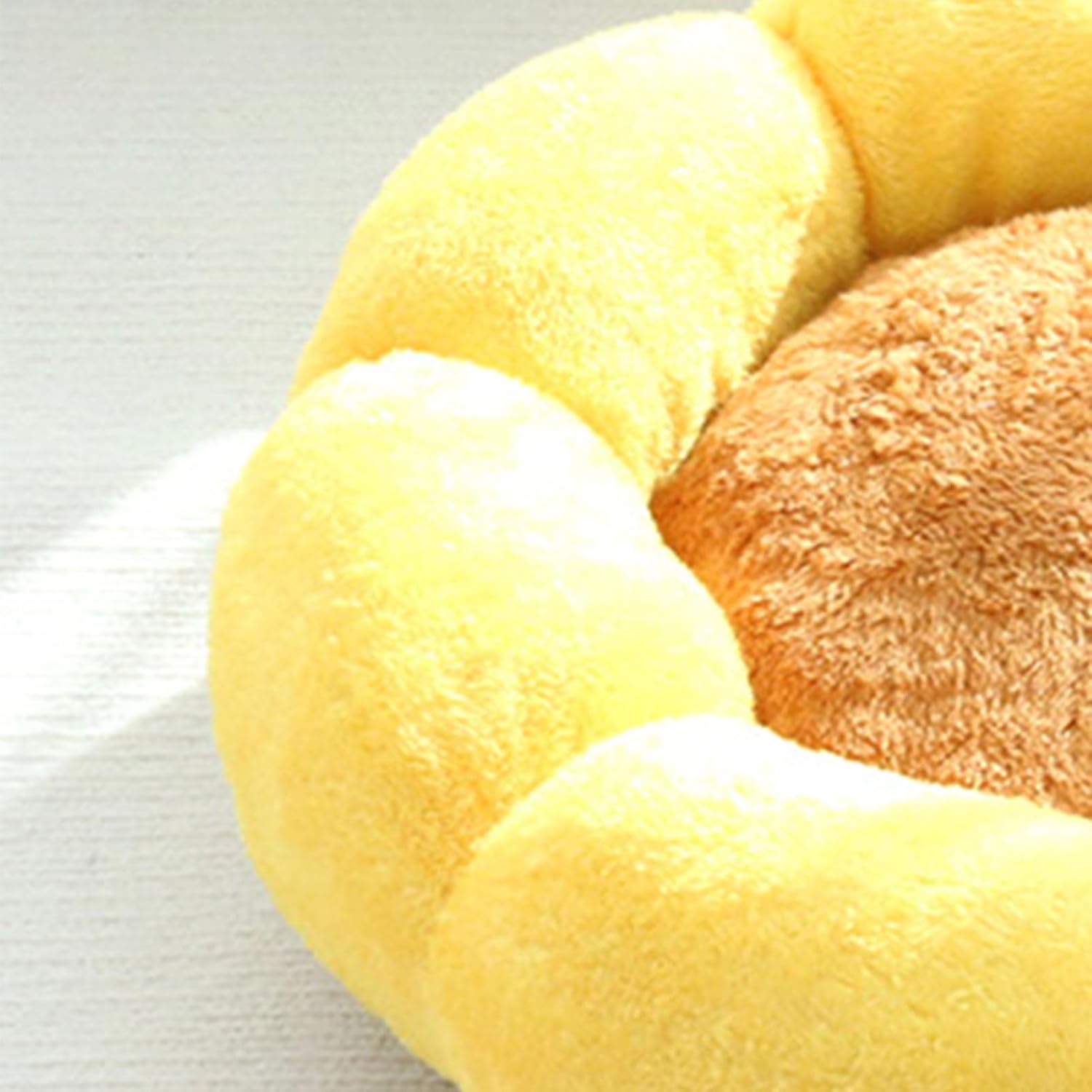 review Small Dog Bed Soft Comfortable Cute Flower Shape 360 Degree Support Round Pet Bed for Bedroom Living Room, Plush, PP Cotton