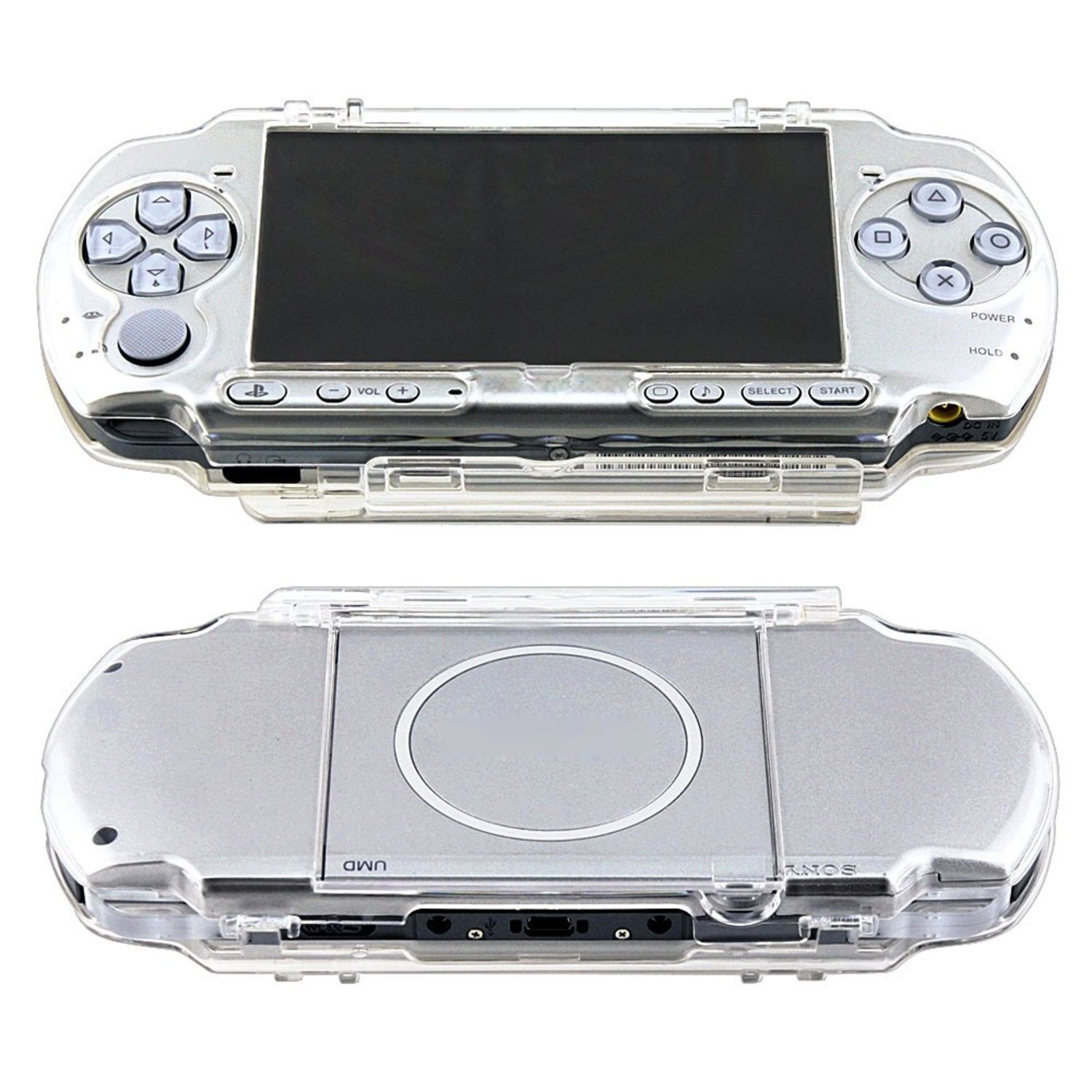 Theo&Cleo Clear Crystal Snap-On Hard Case Cover For Sony PSP Slim 2000/3000