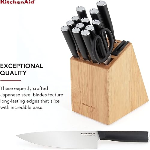 Miniatura 44 de KitchenAid Cuchillo de carnicero clásico con cubierta de hoja de ajuste personalizado, 6 pulgadas, cuchillo de cocina afilado, hoja de acero
