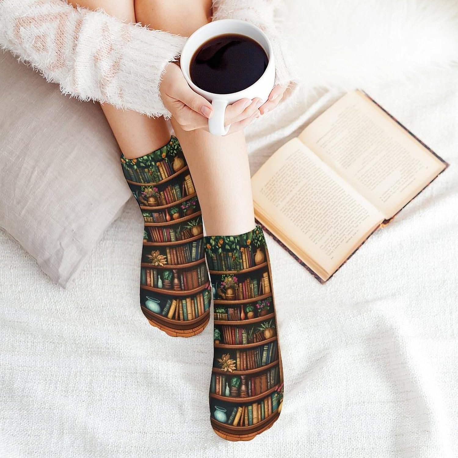 Bookshelf Plant Mens Socks No Show Low Cut Ankle Sock for Sports