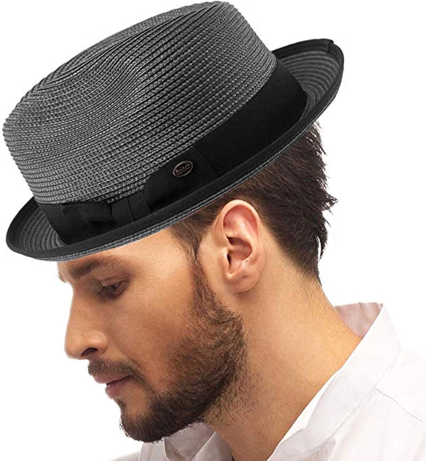 Epoch Men's Classy Travel Crushable 2tone Derby Fedora Upturn Curl Brim Hat