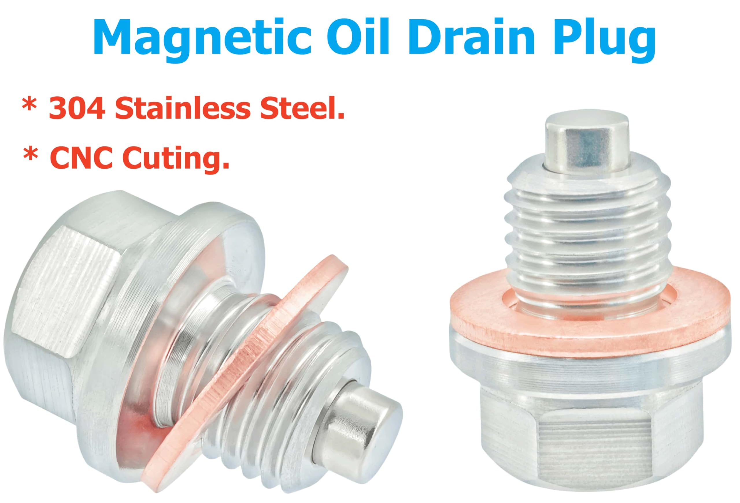 Amazon.com: abczok 2PCS M12x1.5 Stainless Steel Magnetic Oil Drain
