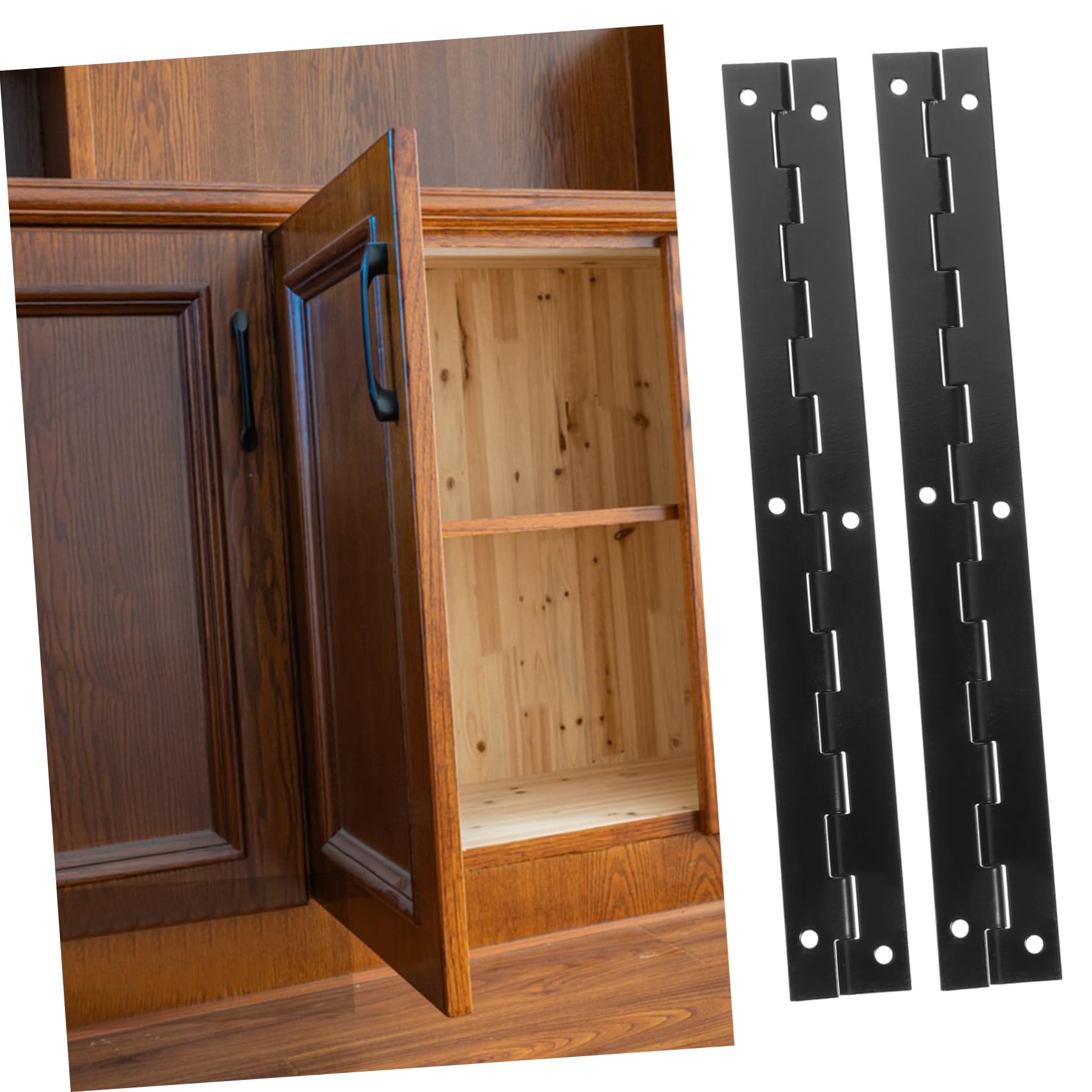 FUNOMOCYA 4pcs Box Piano Hinge Metal Hinges for Crafts Metal Hinges for Wooden Case Jewelry Case Metal Hinge Hinges Metal Small Hinges Long Hinges Wooden Case Hinges Iron Black