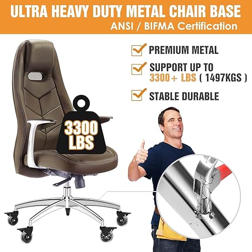 Miniatura 3 de Lipshome Repuesto de base para silla de oficina (3300 libras)  Reemplazo de base de silla de oficina de aleación resistente, patas de metal