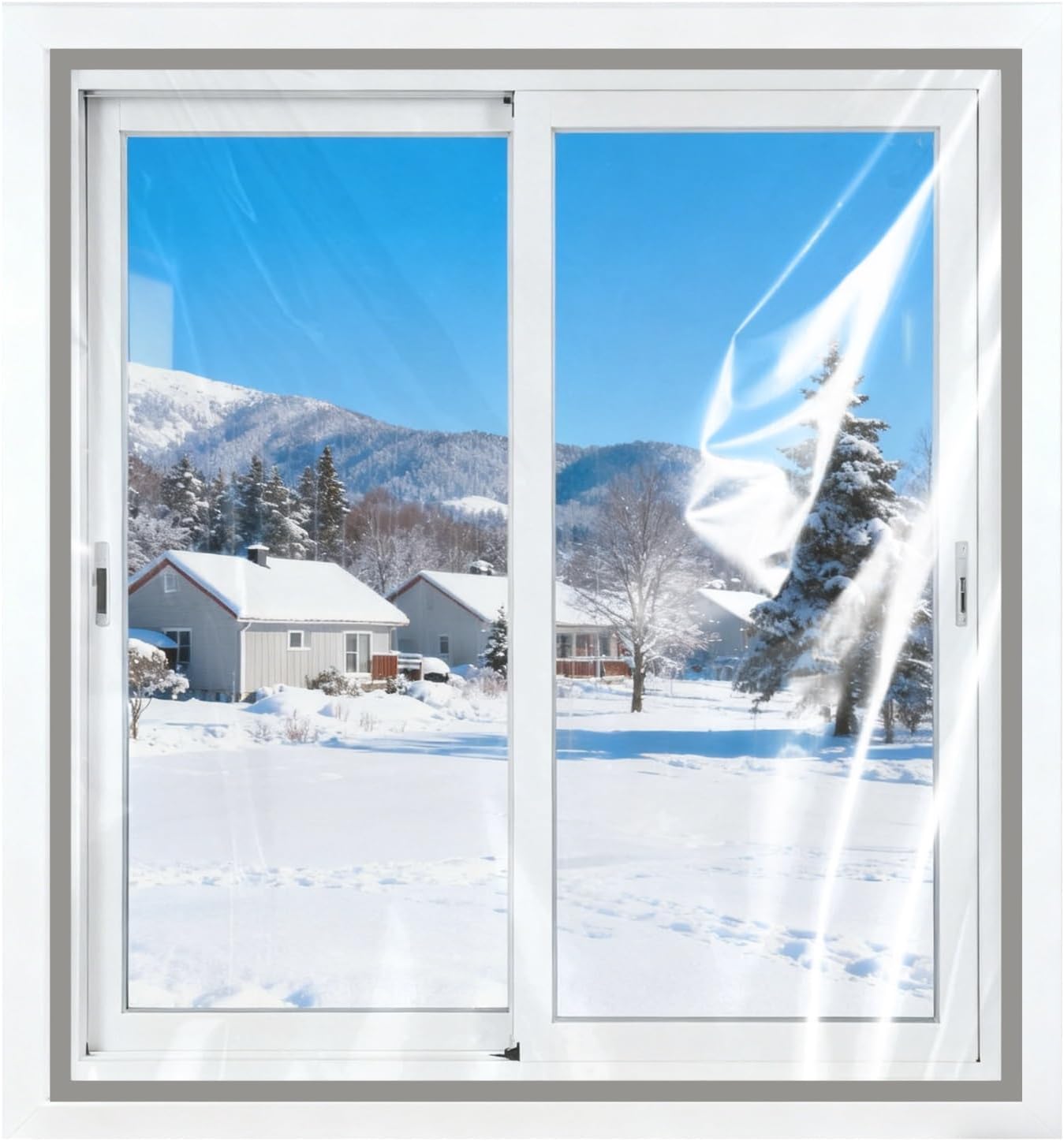 Window Winters Insulation, Weatherproofing Window Insulation Kits, Windows Covers for Winters, 170x180cm(66.9x70.9in) for Heat and Cold Winterizing Kit Black(Gray,150x100cm(59.1x39.4in))