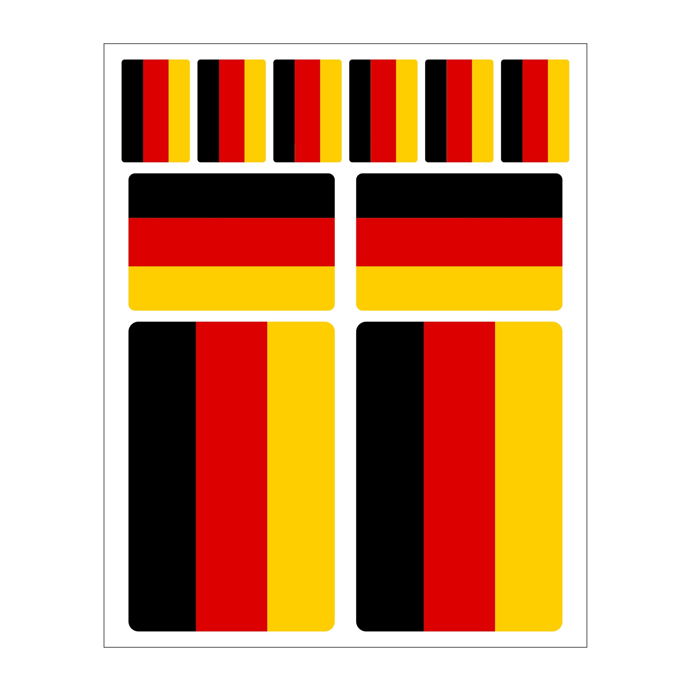 Generisch 10 Stück Deutschland Aufkleber Flaggen Set | Sticker Germany Autoaufkleber