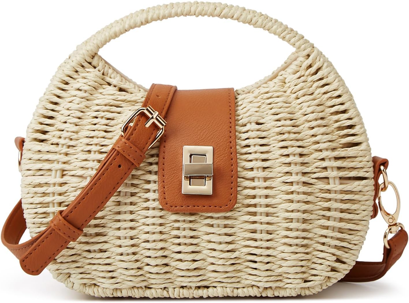 Casual Straw Beach Bags For Women Dumpling Bag Rattan Purses Summer Straw Crossbody Woven Handbag Purse Shoulder Bag Travel