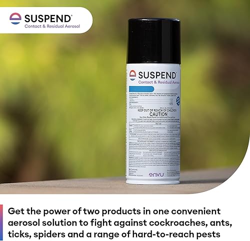 Miniatura 3 de Suspender el contacto de aerosol y aerosol residual de 13.5 onzas  mata cucarachas, hormigas, garrapatas, arañas y más, en interiores y exteriores,