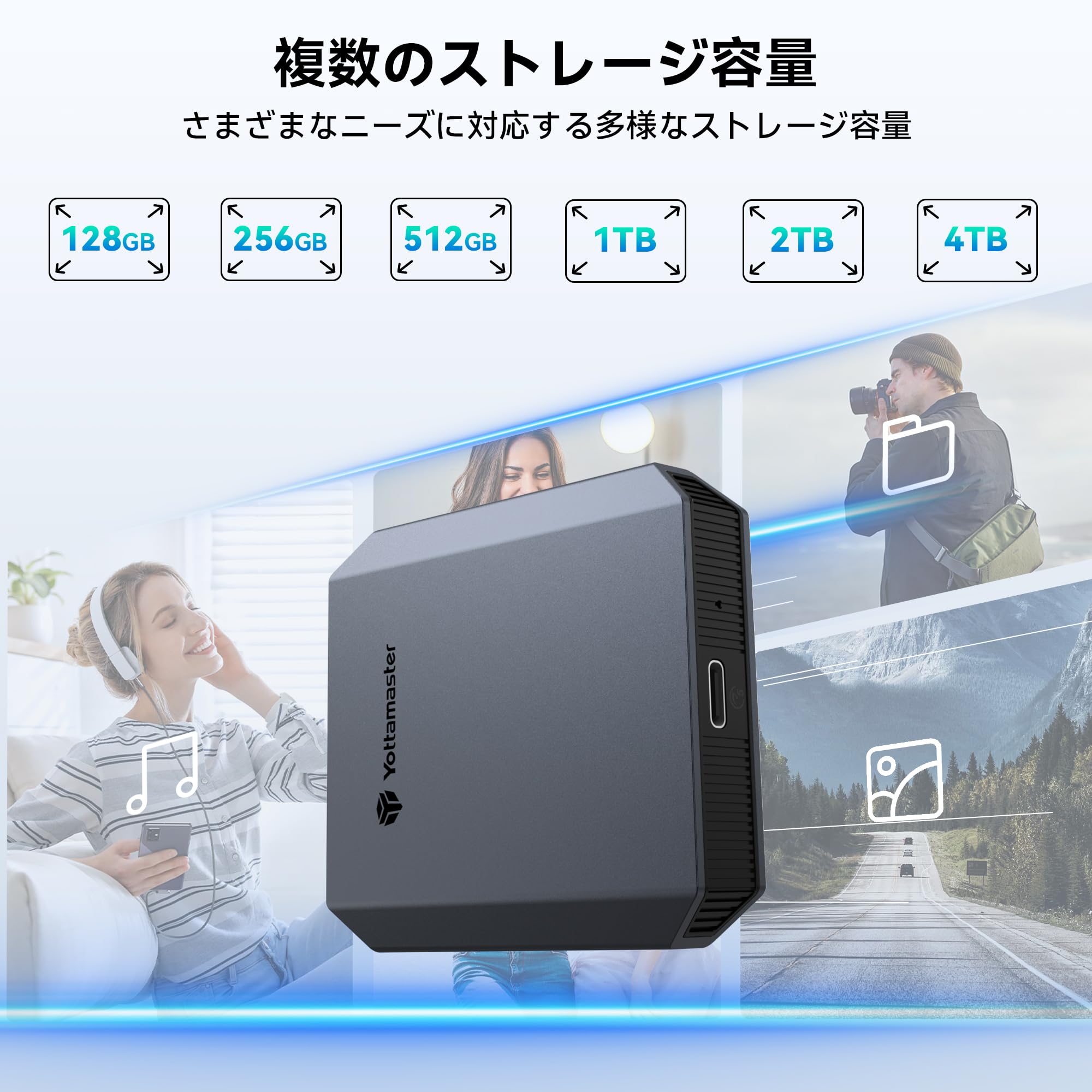 Amazon | Yottamaster外付けSSD 2TB、最大460MB/s・USB-C/A 2 in 1