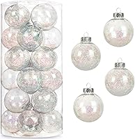 Vista 1 de AMS Adornos de bolas de Navidad transparentes de 24ct, 2.36''/60mm Bolas colgantes de Navidad inastillables, juego de esferas para árbol de Navidad