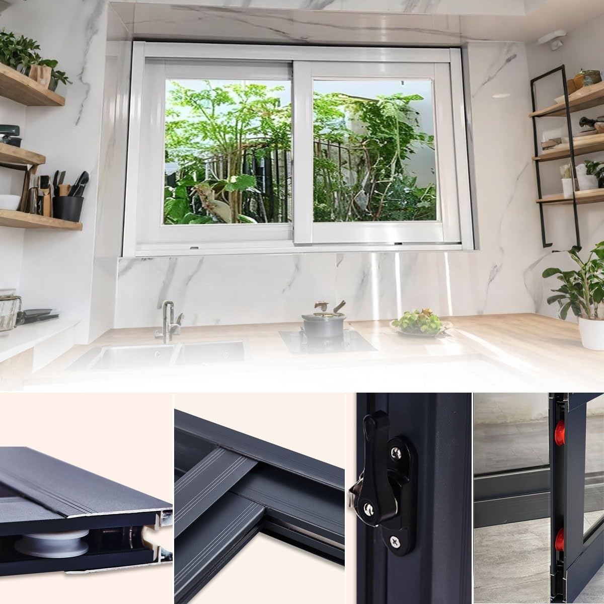 Replacement Basement Slider Window 20" 22" 24" 30" 34" 36" 40" 42" 44" 50" Household Shed Bathroom Windows with Screen, Small Aluminum Ventilation Windows Transom Window(Black,50x18in)