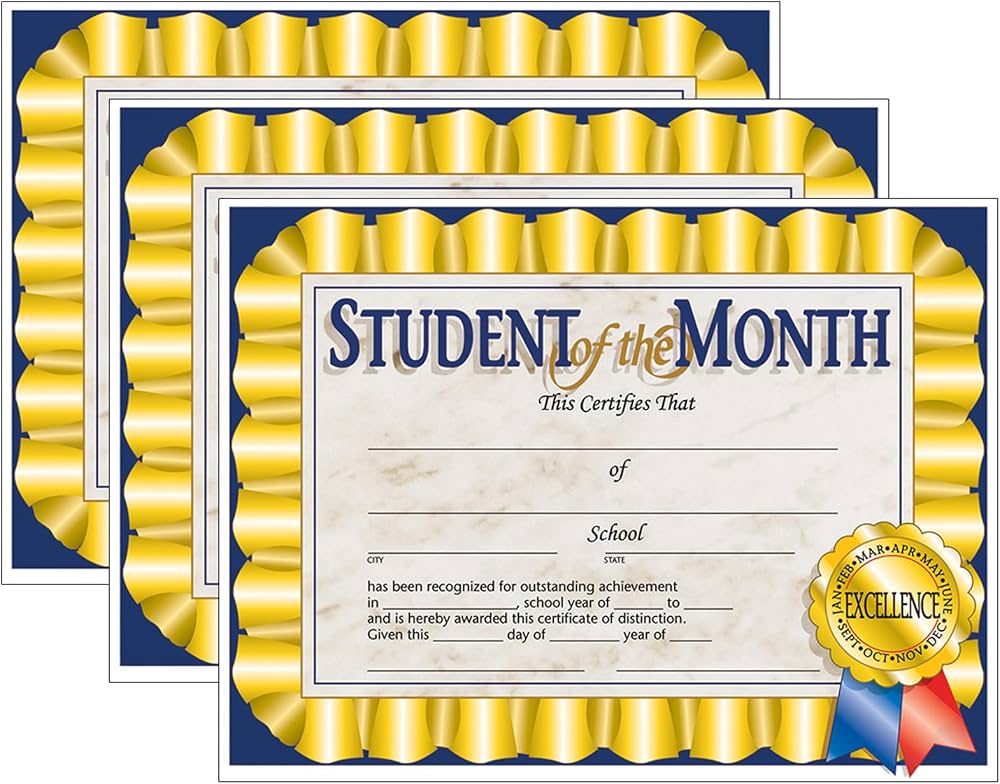 Amazon.com: Hayes Publishing Student of The Month Certificate, 8.5 amazon-com-hayes-publishing-student-of-the-month-certificate-8-5-x-11-30-per-pack-3-packs-office-products