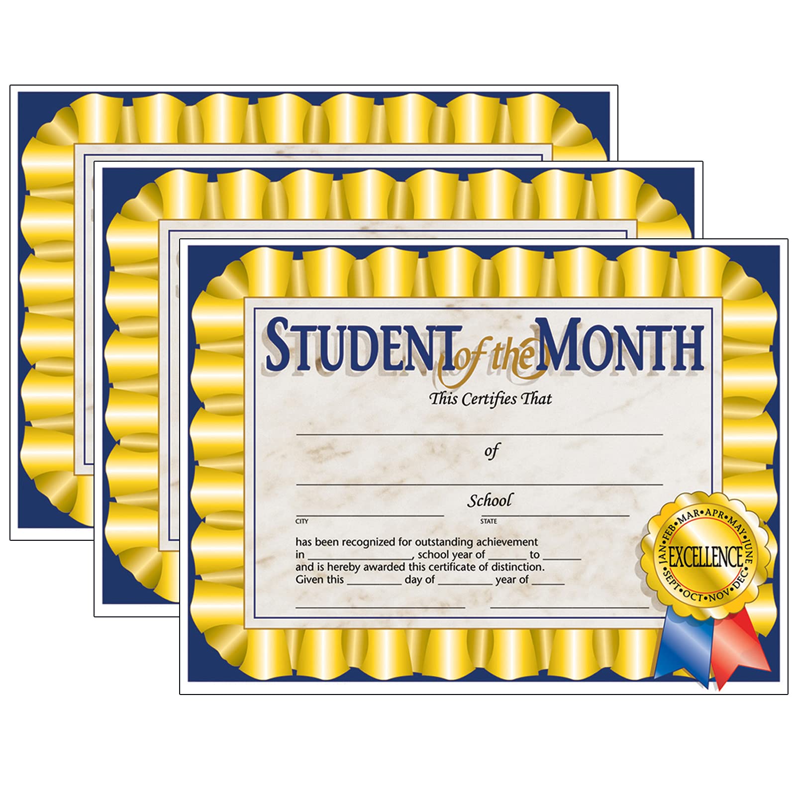 Hayes Preschool Diplomas - 8.5x11 Inch Full Color Certificates Pack Of 30