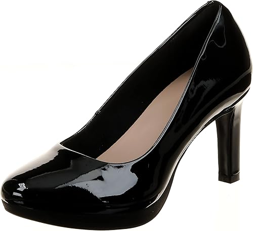 Clarks womens Ambyr Joy Pump, Black Patent Synthetic, 9 US