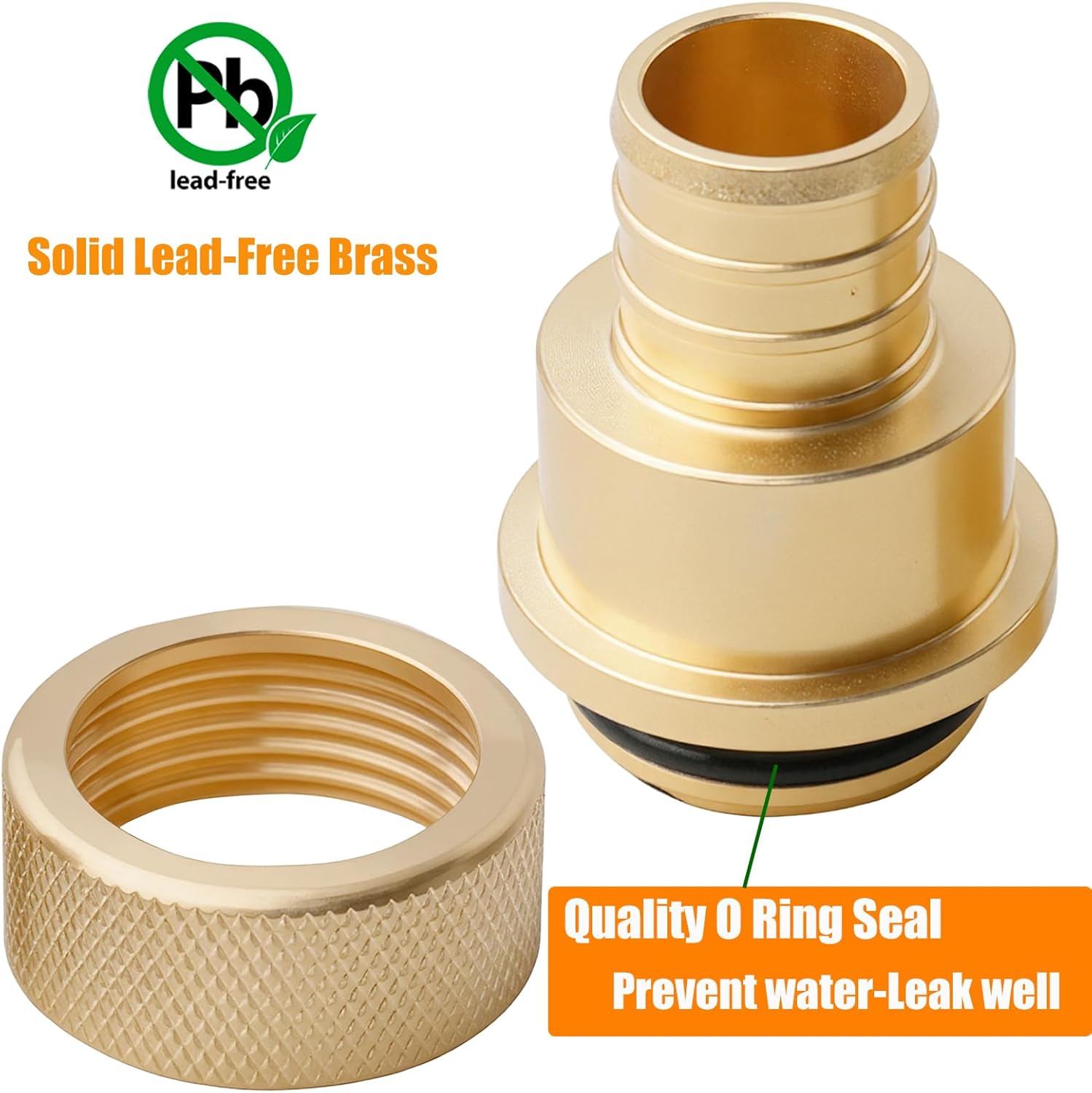 WHK 4 PACK Lead-Free Brass PEX 3/4"x1 Manifold Crimp Supply Adapter with Compatible with Viega ManaBloc.