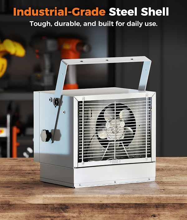Electric Garage Heater for Indoor Use - 7500W, 240V Wall/Ceiling/Floor Mounted Shop Heater, Dual Overheat Protection & 3 Adjustable Angles, Industrial Heavy-Duty Heaters for Workshop, Warehouse by OYLUS - Image 9