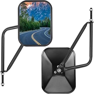 Chievbit Door Off Mirrors for Jeep Wrangler JK JL & Unlimited - Anti-Shake, Wider View, Quicker Install Side Mirrors for Safe Doors Off Driving - 2 Pack