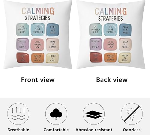 Miniatura 6 de Funda de almohada imprescindible para el aula, artículos de esquina calmantes para niños, decoración de almohada de salud mental para el hogar,