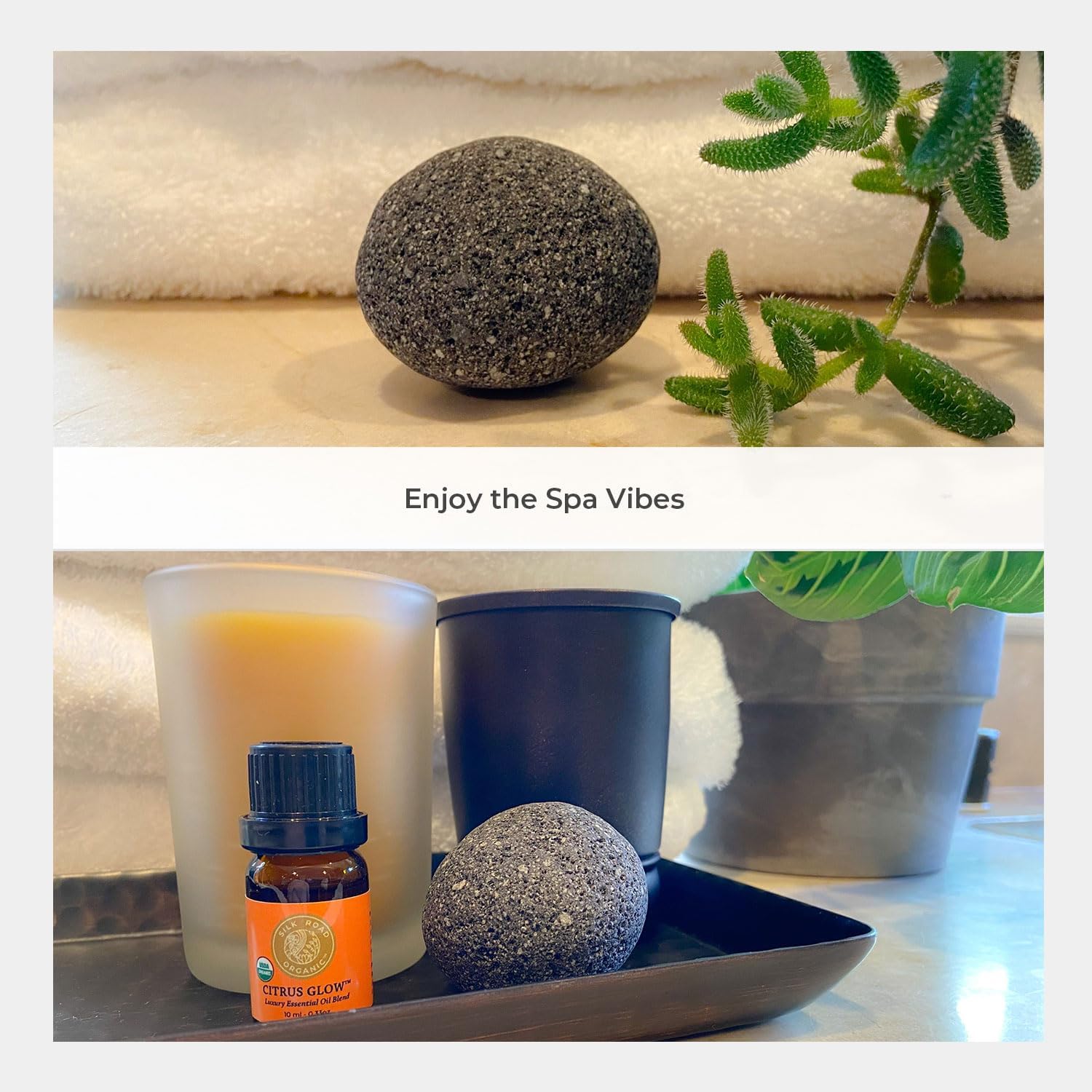 Silk Road Organic Natural Lava Rock Diffuser – Passive Stone Diffuser for Essential Oils – 100% Natural Volcanic Aromatherapy