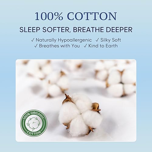 Miniatura 2 de JSD - Juego de sábanas de 100% algodón tamaño king, sábanas azules a rayas, 300 hilos, sábanas de satén con bolsillo profundo, frescas y