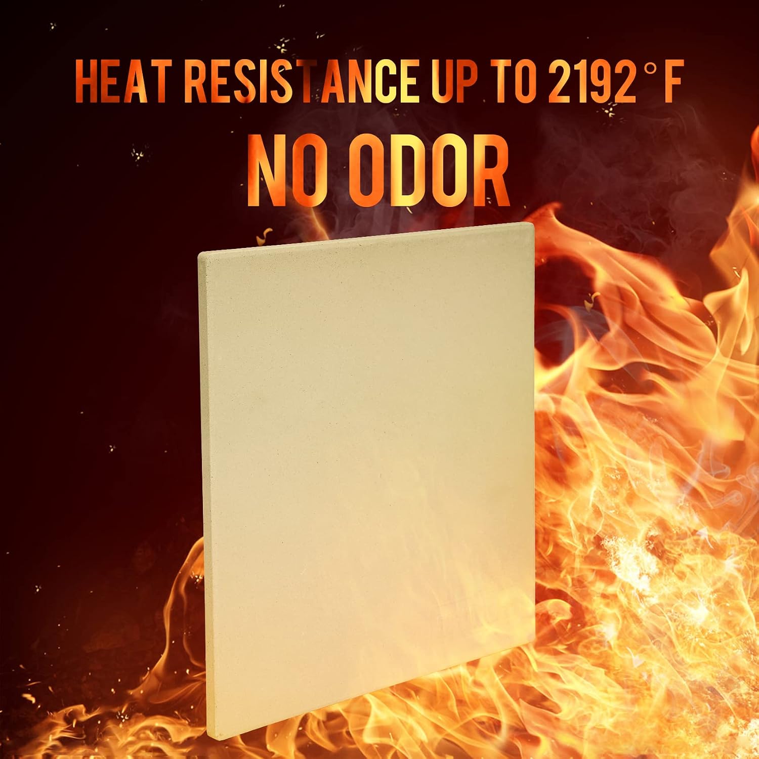 Mimiuo 13 Inch Square Pizza Stone for Oven & BBQ Grill – Heavy Duty Cordierite Baking Stone, Compatible with Ooni Fyra/Koda/Karu 12, Thermal Shock Resistant up to 2200℉ – Perfect Crispy Crust Pizza