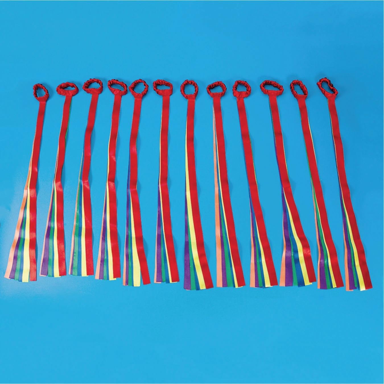 S&S Worldwide 28" Long Wrist Ribbons for Children and Adults. Accentuates Movement and Dance. Easy On, Easy Off. Pack of 12.