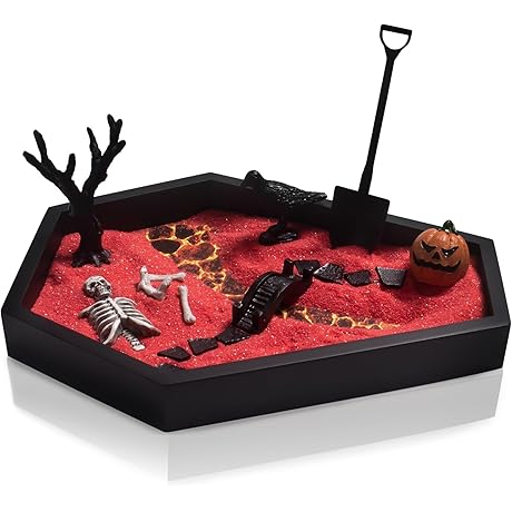 Gothic Mini Coffin Zen Garden: Spooky Office Décor for the Macabre Soul