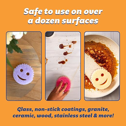Scrub Daddy Scrub Mommy Sponges - Dish Scrubber + Non-Scratch Cleaning Sponges Kitchen, Bathroom + Multi-Surface Safe