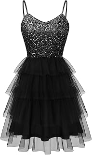 Women's Sparkly Sequin Glitter Dress Spaghetti Strap Cocktail Party Dresses - Buy now