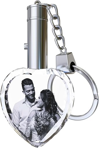 Personalised 3D Photo Keychain Crystal with LED Light